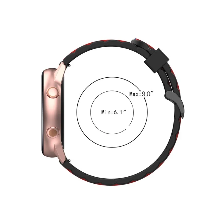 20mm Wavy Square Textured Silicone Watch 20mm para Samsung Galaxy Watch6 / Watch6 Classic Active R500 / Active2 / Watch 42mm / S2 Classic - Preto / Vermelho / Azul