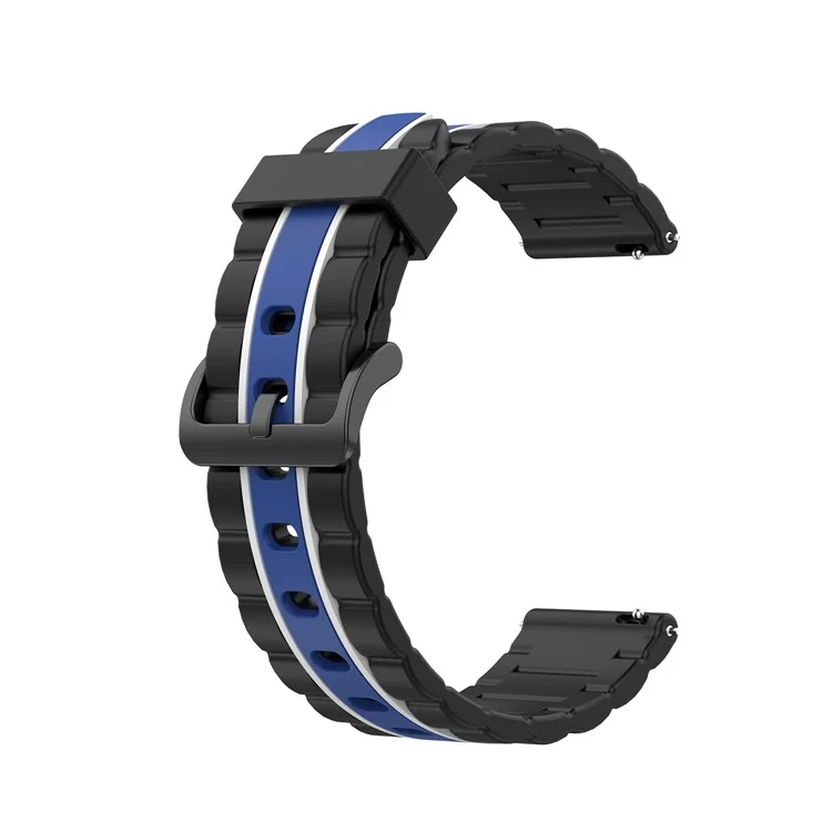 20mm Wavy Square Textured Silicone Watch 20mm for Samsung Galaxy Watch6 / Watch6 Classic Active R500 / Active2 / Watch 42mm / S2 Classic - Black / White / Blue
