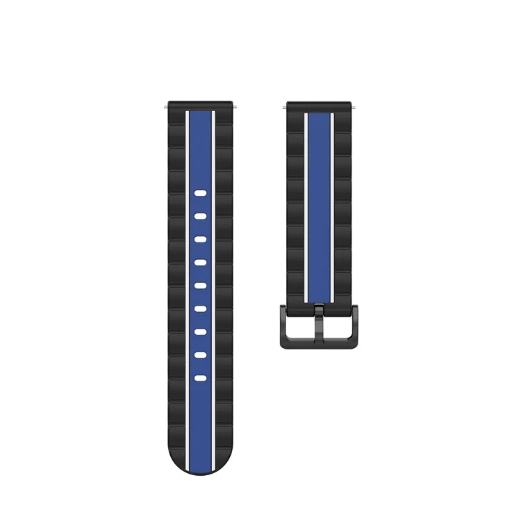 20mm Wavy Square Textured Silicone Watch 20mm for Samsung Galaxy Watch6 / Watch6 Classic Active R500 / Active2 / Watch 42mm / S2 Classic - Black / White / Blue
