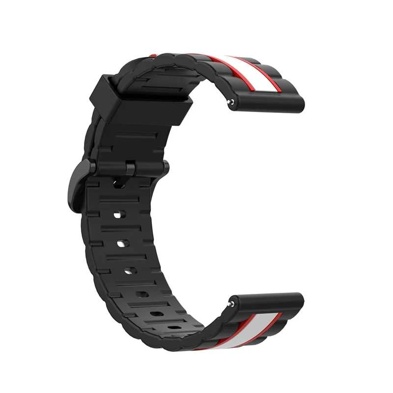 22mm Wave Rectangle Skin Silicone Watch Strap for Samsung Galaxy Watch 46mm/Watch 3 45mm - Black/White/Red