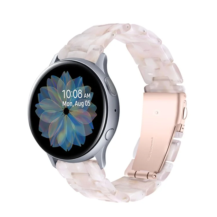 Banda de Relógio de Resina de 20 mm Para Samsung Galaxy Watch 42mm/Galaxy Active - Rosa/branco