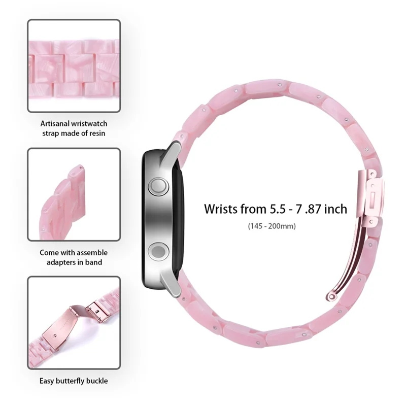 20mm Resin Watch Band for Samsung Galaxy Watch 42mm/Galaxy Active - Pink