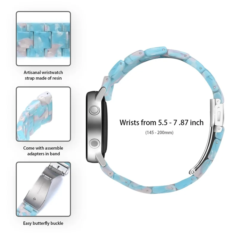 20mm Resin Watch Band for Samsung Galaxy Watch 42mm/Galaxy Active - Sky Blue