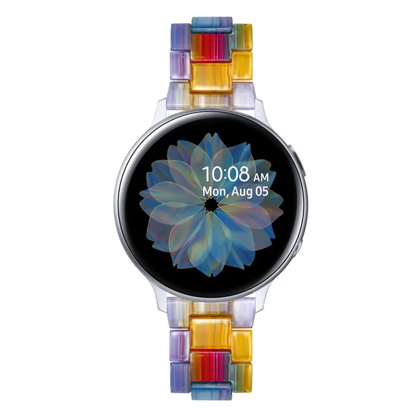 20mm Resin Watch Band for Samsung Galaxy Watch 42mm/Galaxy Active - Rainbow