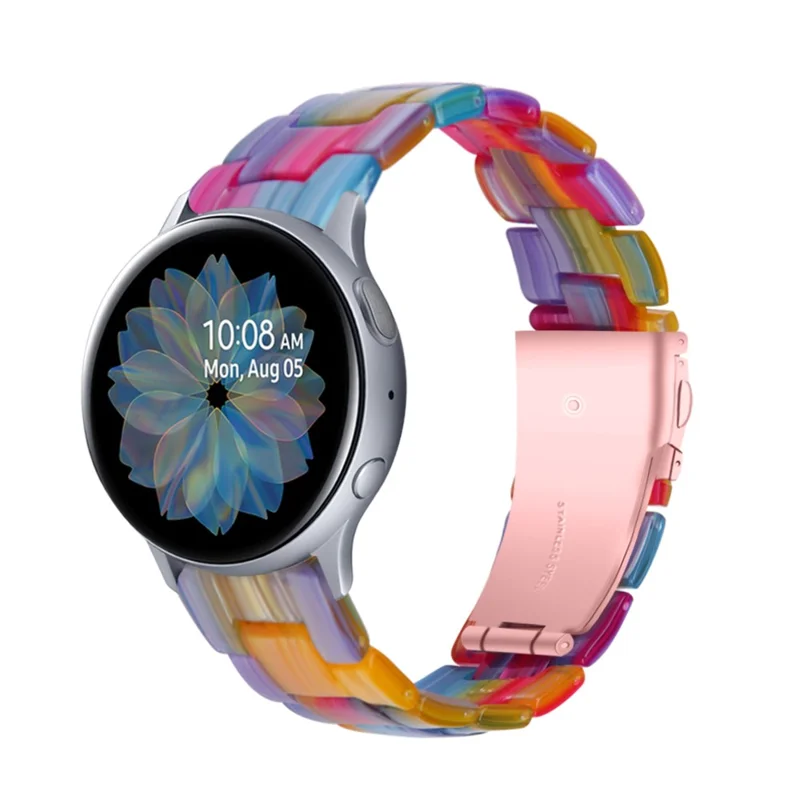 20mm Resin Watch Band for Samsung Galaxy Watch 42mm/Galaxy Active - Rainbow