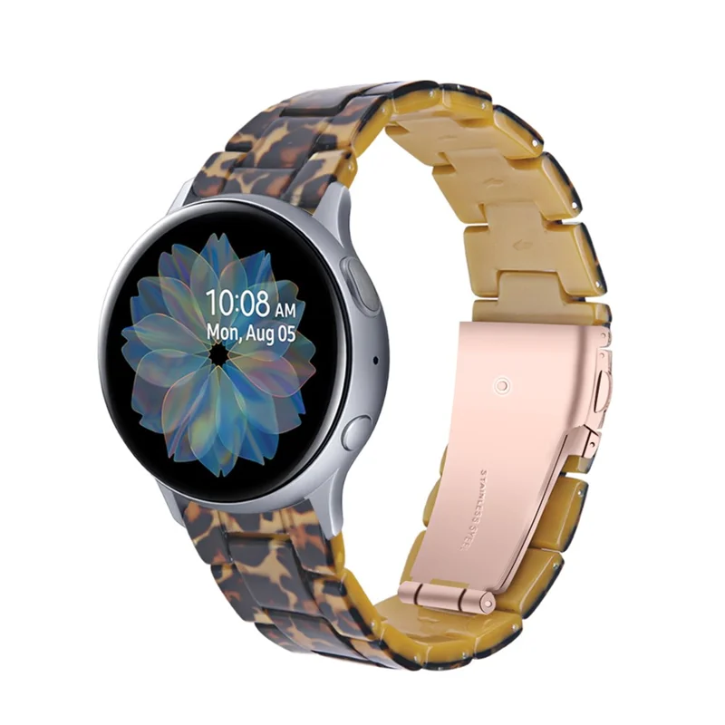 20mm Resin Watch Band for Samsung Galaxy Watch 42mm/Galaxy Active - Leopard