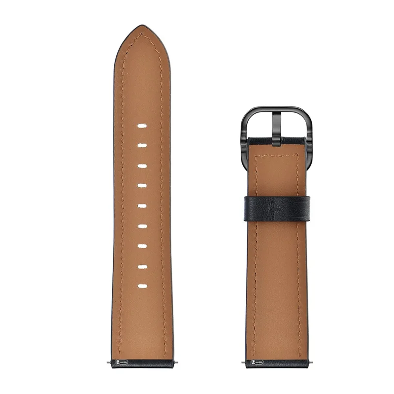 22mm Cowhide Leather Watch Band (DS Style) for Huami Amazfit GTR 47mm - Black