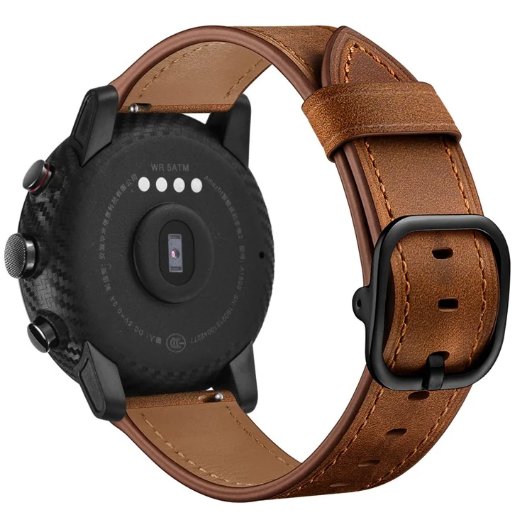 22 mm di Orologi in Pelle di Cuoio (stile Ds) Per Huami Amazfit 1/2S - Caffè