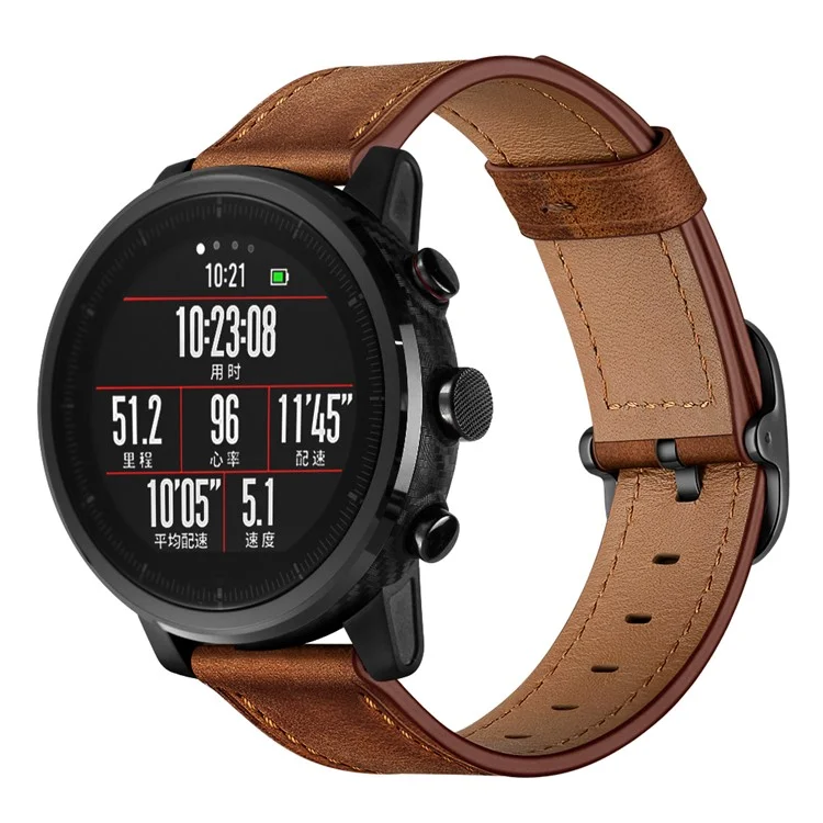 22 mm di Orologi in Pelle di Cuoio (stile Ds) Per Huami Amazfit 1/2S - Caffè