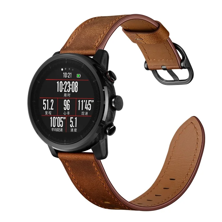 22 mm di Orologi in Pelle di Cuoio (stile Ds) Per Huami Amazfit 1/2S - Caffè