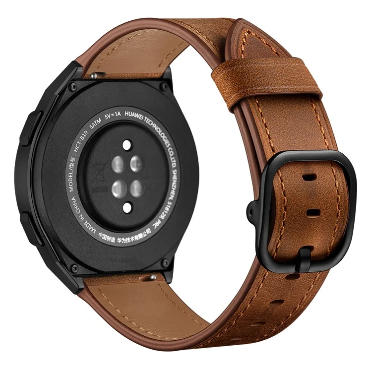 Bracelete de couro de 22 mm (estilo Ds) para Huawei Watch GT 2e - Café