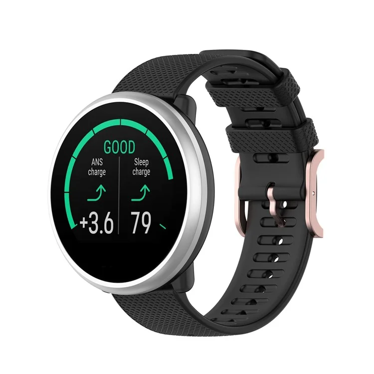 Per Polar Ignite 20mm Cinturino in Silicone Intelligente Orologio da Polso Fibbia Regolabile - Nero