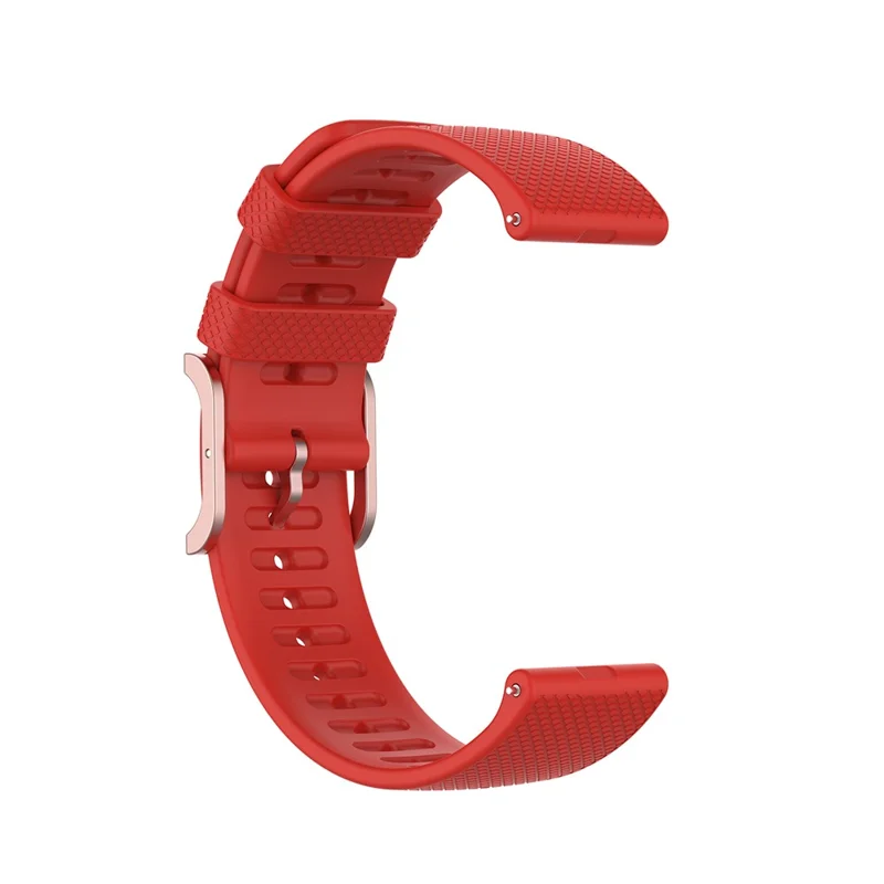 For Polar Ignite 20mm Silicone Smart Watch Band Adjustable Pin Buckle Replacement Strap - Red
