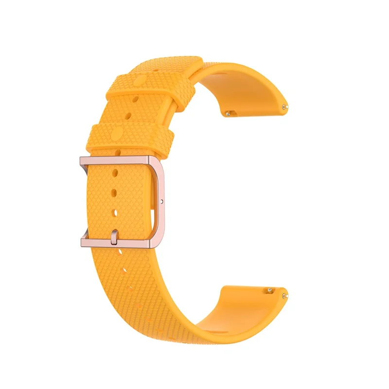For Polar Ignite 20mm Silicone Smart Watch Band Adjustable Pin Buckle Replacement Strap - Yellow