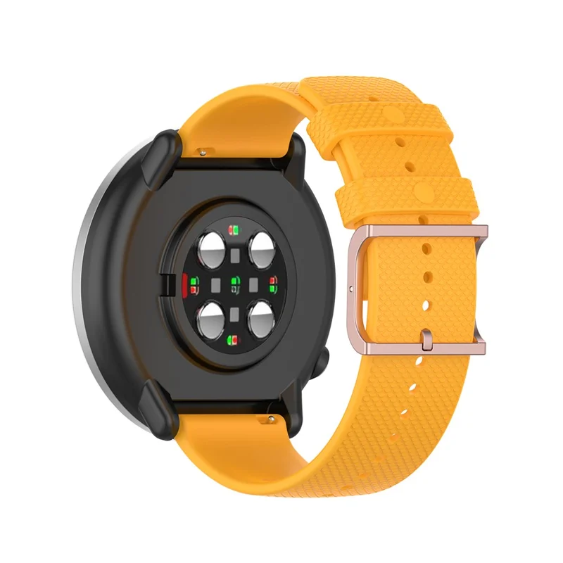 For Polar Ignite 20mm Silicone Smart Watch Band Adjustable Pin Buckle Replacement Strap - Yellow