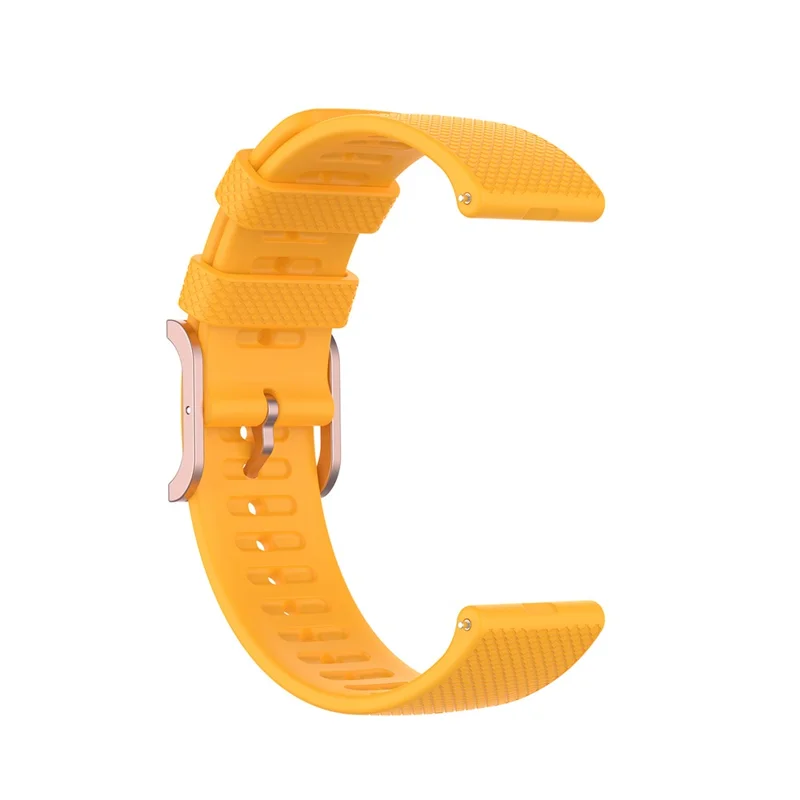 For Polar Ignite 20mm Silicone Smart Watch Band Adjustable Pin Buckle Replacement Strap - Yellow