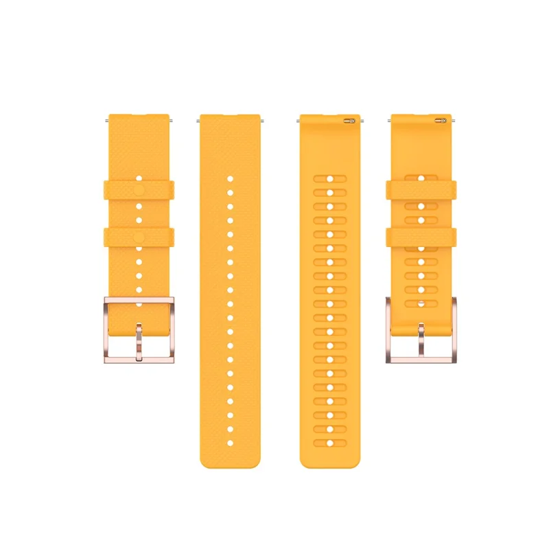 For Polar Ignite 20mm Silicone Smart Watch Band Adjustable Pin Buckle Replacement Strap - Yellow