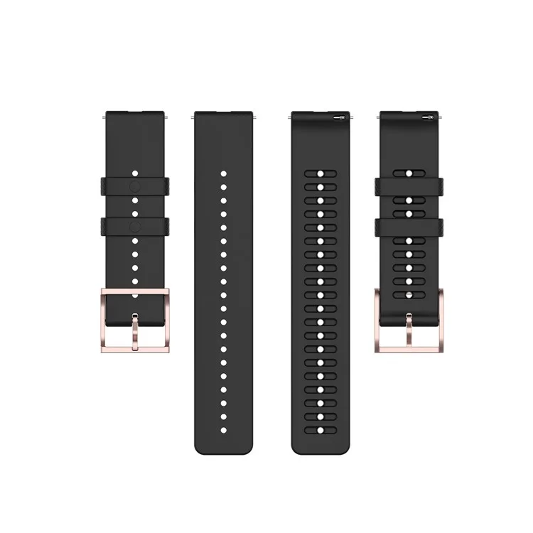 22mm Dotted Silicone Silicone Smart Watch Strap Universal for POLAR Grit X/POLAR Vantage M - Black