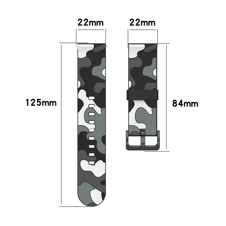 22mm Camouflage Epoxy Smart Watch Band Für Xiaomi Haylou Solar LS05 - Tarngrau