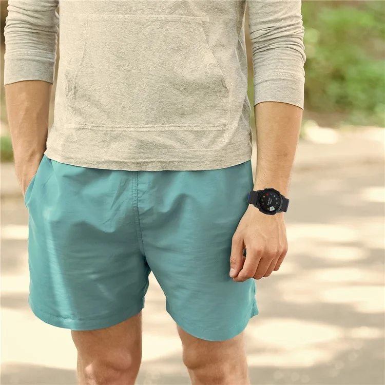 Bracelet de montre connectée bicolore en silicone pour Garmin Fenix 6X/Fenix 5X, bracelet de rechange réglable - Noir/Bleu