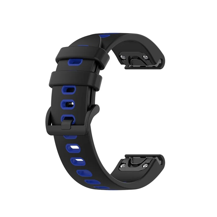 Bi-couleur Watch Band Silicone Watch Strap Pour Garmin Fenix ​​6s / Fenix ​​5s - Noir / Bleu