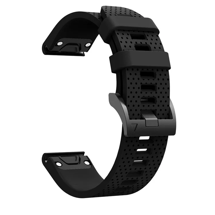 Avec Boucle à Triangle Noir Bracelet de Montre en Silicone pour Garmin Fenix 5S - Noir