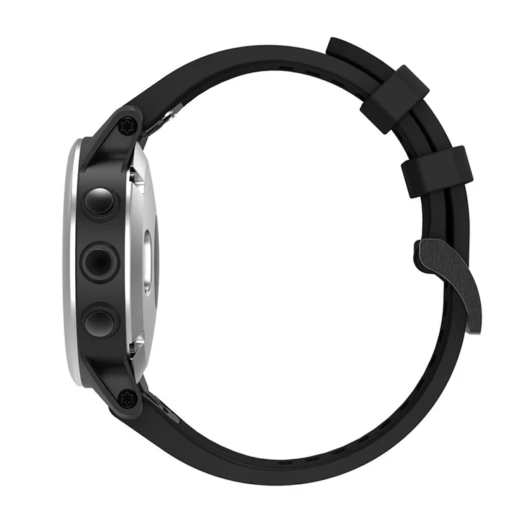 With Black Triangle Buckle Silicone Watch Strap for Garmin Fenix 5S - Black