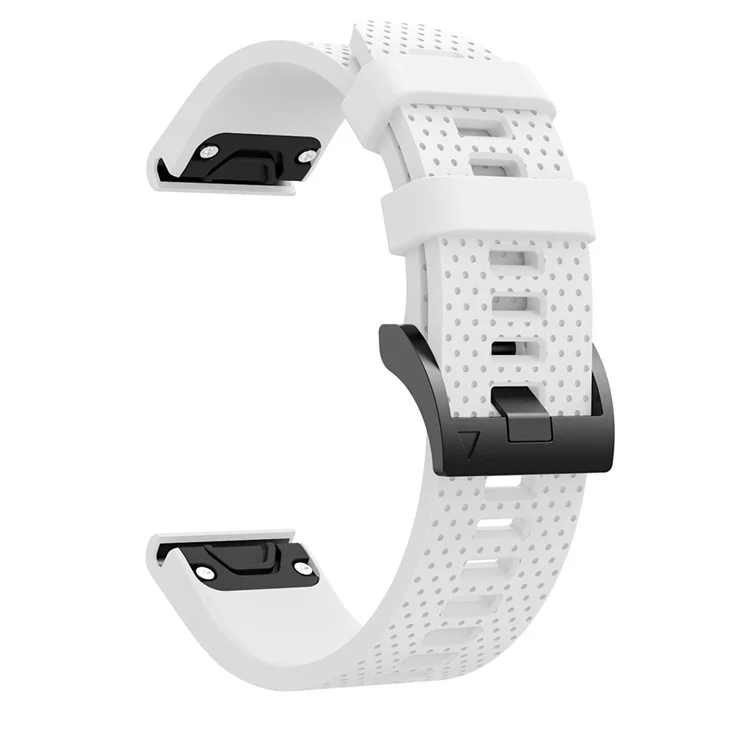 С ремешком из силикона с черной треугольной пряжкой для Garmin Fenix 5S - белый