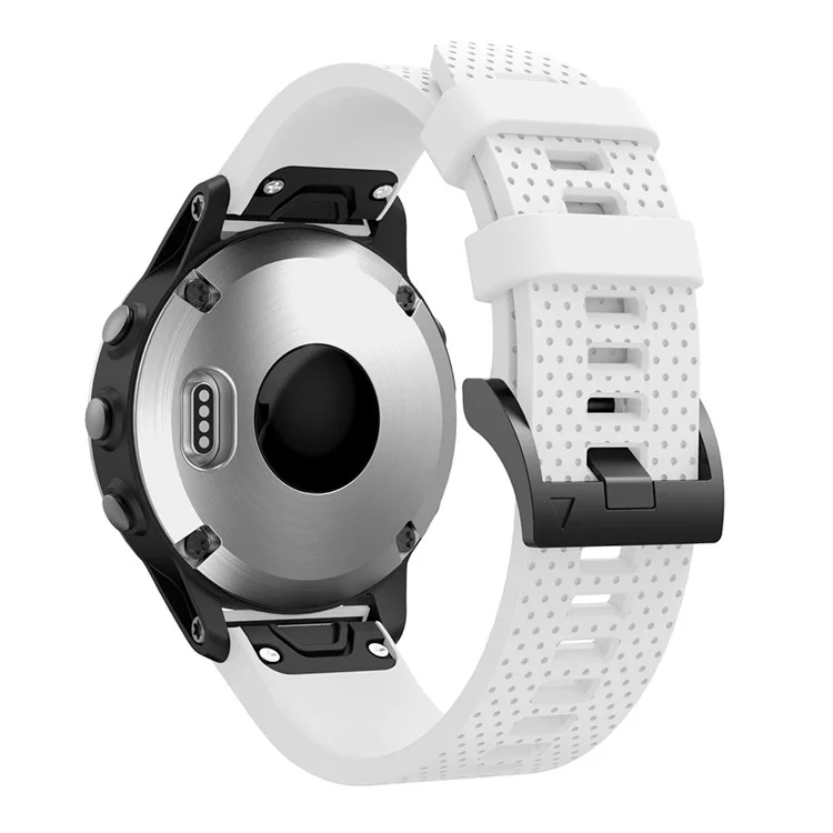 С ремешком из силикона с черной треугольной пряжкой для Garmin Fenix 5S - белый