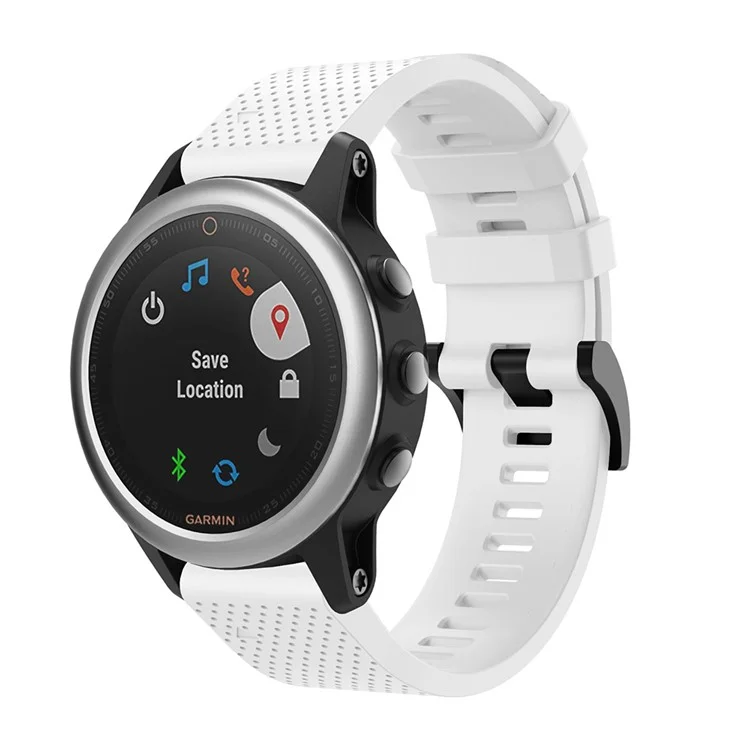 С ремешком из силикона с черной треугольной пряжкой для Garmin Fenix 5S - белый