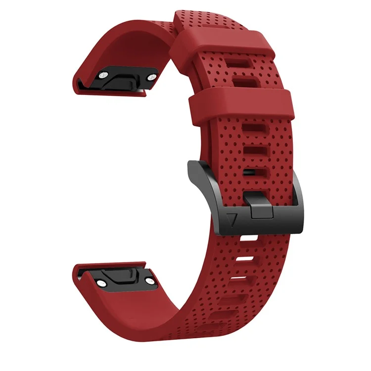 С ремешком для часов Garmin Fenix 5S из силикона с черной треугольной пряжкой - Красный