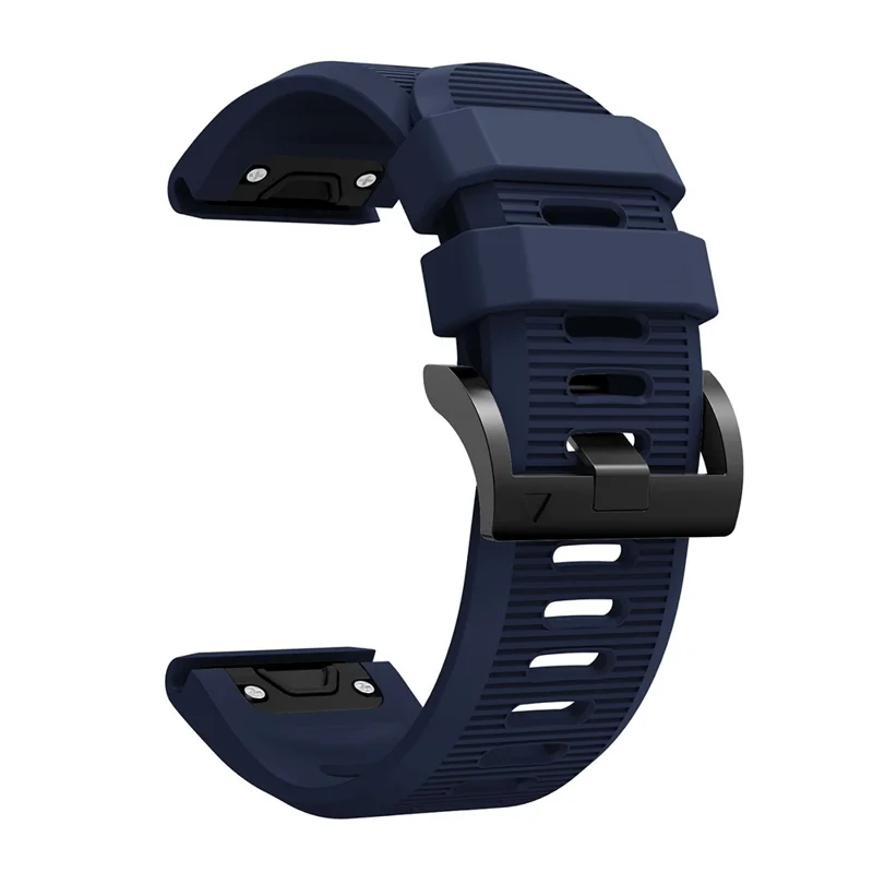 Horizontal Streak with Black Triangle Buckle Silicone Watch Band for Garmin Fenix 5X - Navy Blue