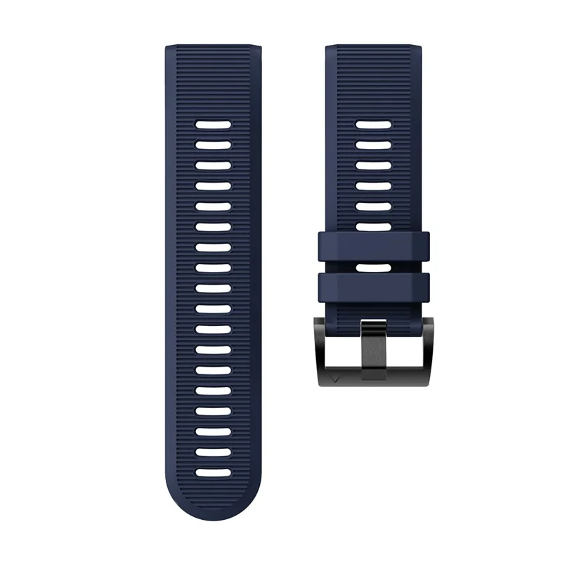 Horizontal Streak with Black Triangle Buckle Silicone Watch Band for Garmin Fenix 5X - Navy Blue