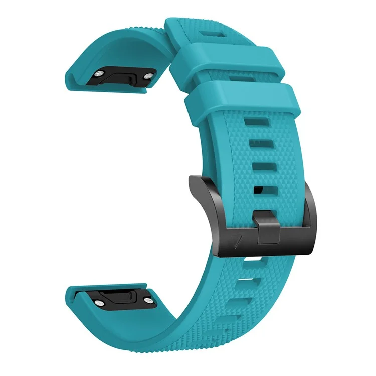 Pour Garmin Fenix 5 Bracelet de montre en silicone 22 mm Bracelet de montre intelligent réglable avec boucle noire - Bleu ciel