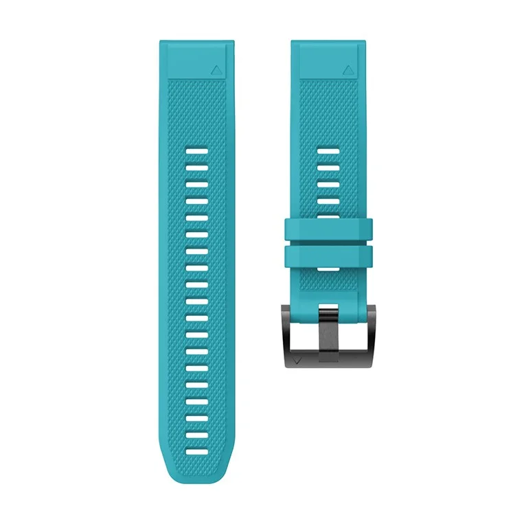 Pour Garmin Fenix 5 Bracelet de montre en silicone 22 mm Bracelet de montre intelligent réglable avec boucle noire - Bleu ciel