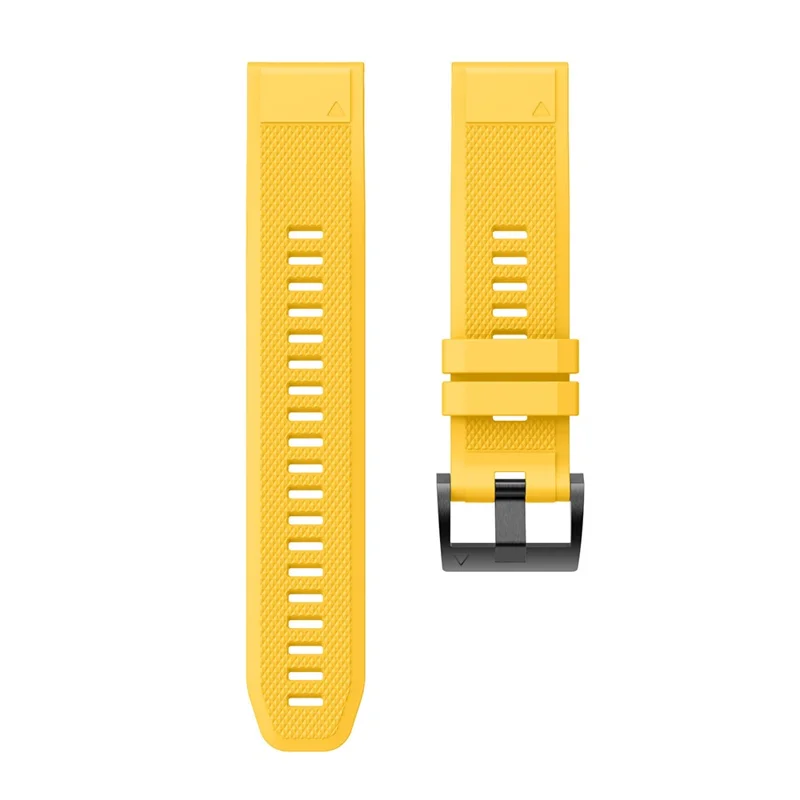 For Garmin Fenix 5 Silicone Watch Band 22mm Adjustable Smart Watch Strap with Black Buckle - Yellow