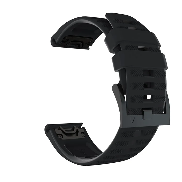 26mm Silikon-Uhrenarmband für Garmin Fenix 7X/6X GPS/ 6X Pro Smartwatch - Ersatzband Schwarz