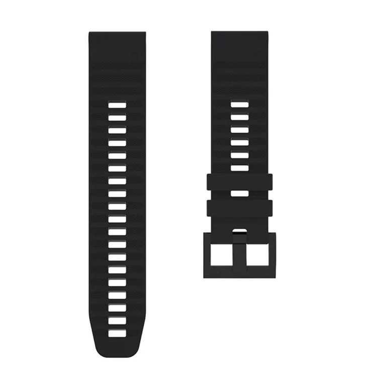 26mm Silikon-Uhrenarmband für Garmin Fenix 7X/6X GPS/ 6X Pro Smartwatch - Ersatzband Schwarz