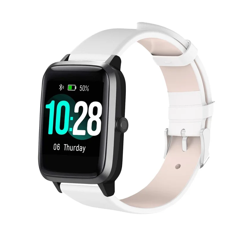 19mm PU Leather Smart Watch Band for Xiaomi Haylou Solar LS01 - White