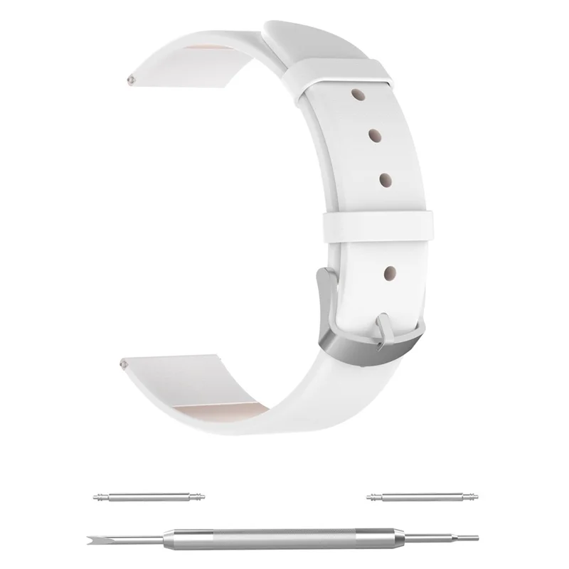 19mm PU Leather Smart Watch Band for Xiaomi Haylou Solar LS01 - White