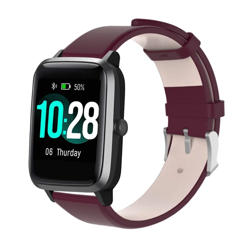 19mm PU Leather Smart Watch Band for Xiaomi Haylou Solar LS01 - Brown