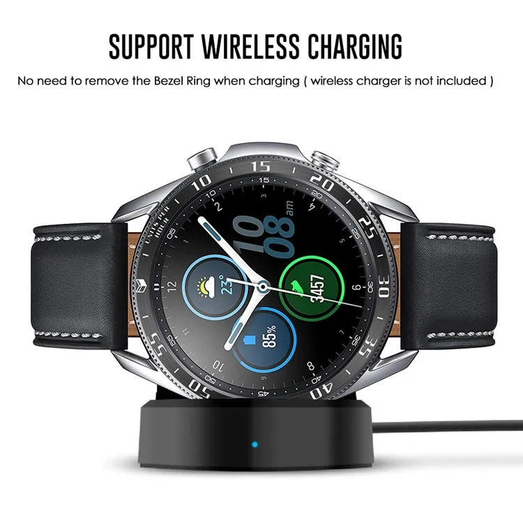 Anti Scratch Metal Smartwatch Dial Bezel Ring [A Type] for Samsung Galaxy Watch3 45mm - Black