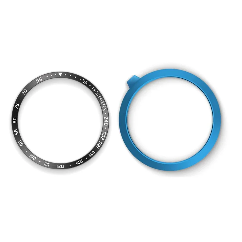 Anti Scratch Metal Smartwatch Dial Bezel Ring [E Type] for Samsung Galaxy Watch3 41mm - Black/White Letters