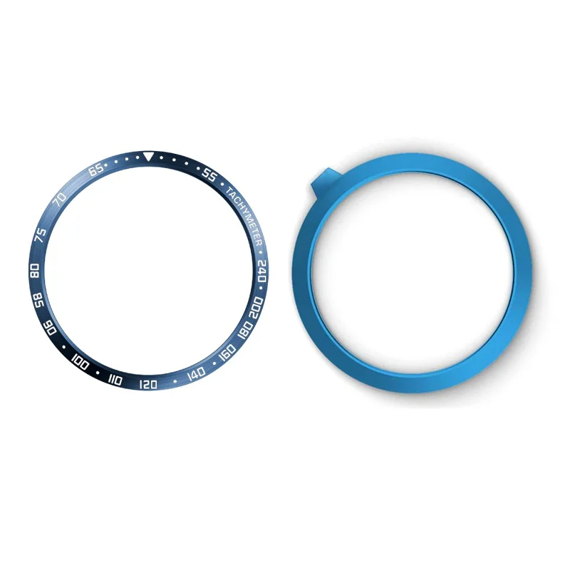 Anti Scratch Metal Smartwatch Dial Bezel Ring [E Type] for Samsung Galaxy Watch3 41mm - Blue/White Letters