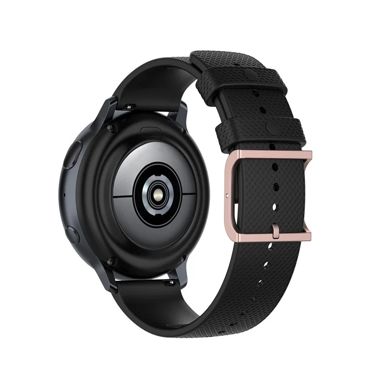 Замена ремешка для часов с точечной текстурой из силикона, 20 мм, для Samsung Galaxy Watch3 41 мм/Galaxy Watch Active3/Active - черный