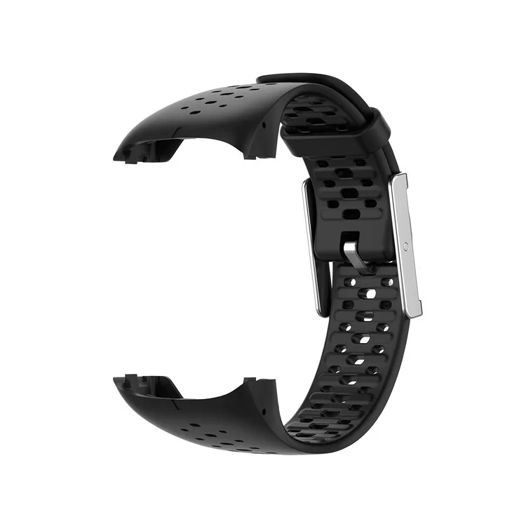 Per Polar M400 / M430 Traspirante Morbido Orologio In Silicone Cinturino Con Cinturino Per Cinturino - Nero