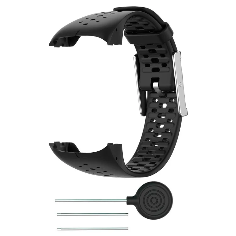 For Polar M400/M430 Breathable Soft Silicone Watch Strap Band Bracelet Replacement - Black