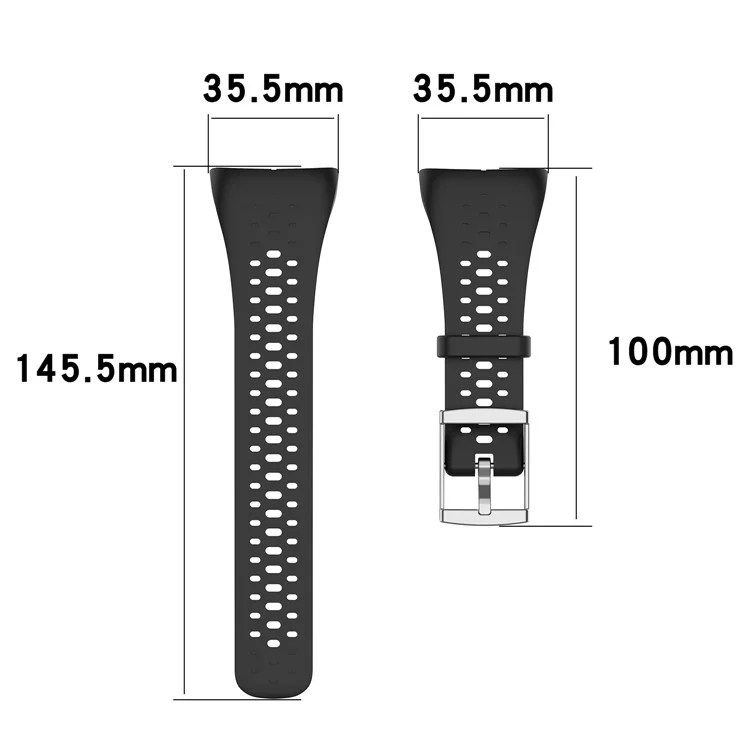 For Polar M400/M430 Breathable Soft Silicone Watch Strap Band Bracelet Replacement - Black