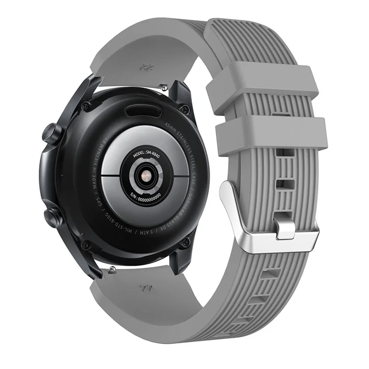 Groupe de Montre Intelligente en Silicone à Pinsre Pour Samsung Galaxy Watch3 45 mm - Gris