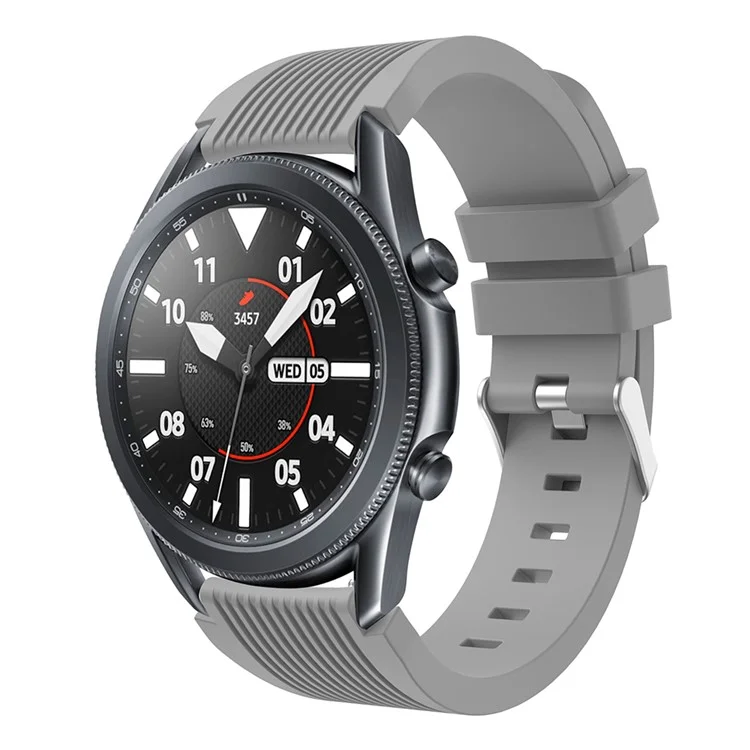 Groupe de Montre Intelligente en Silicone à Pinsre Pour Samsung Galaxy Watch3 45 mm - Gris